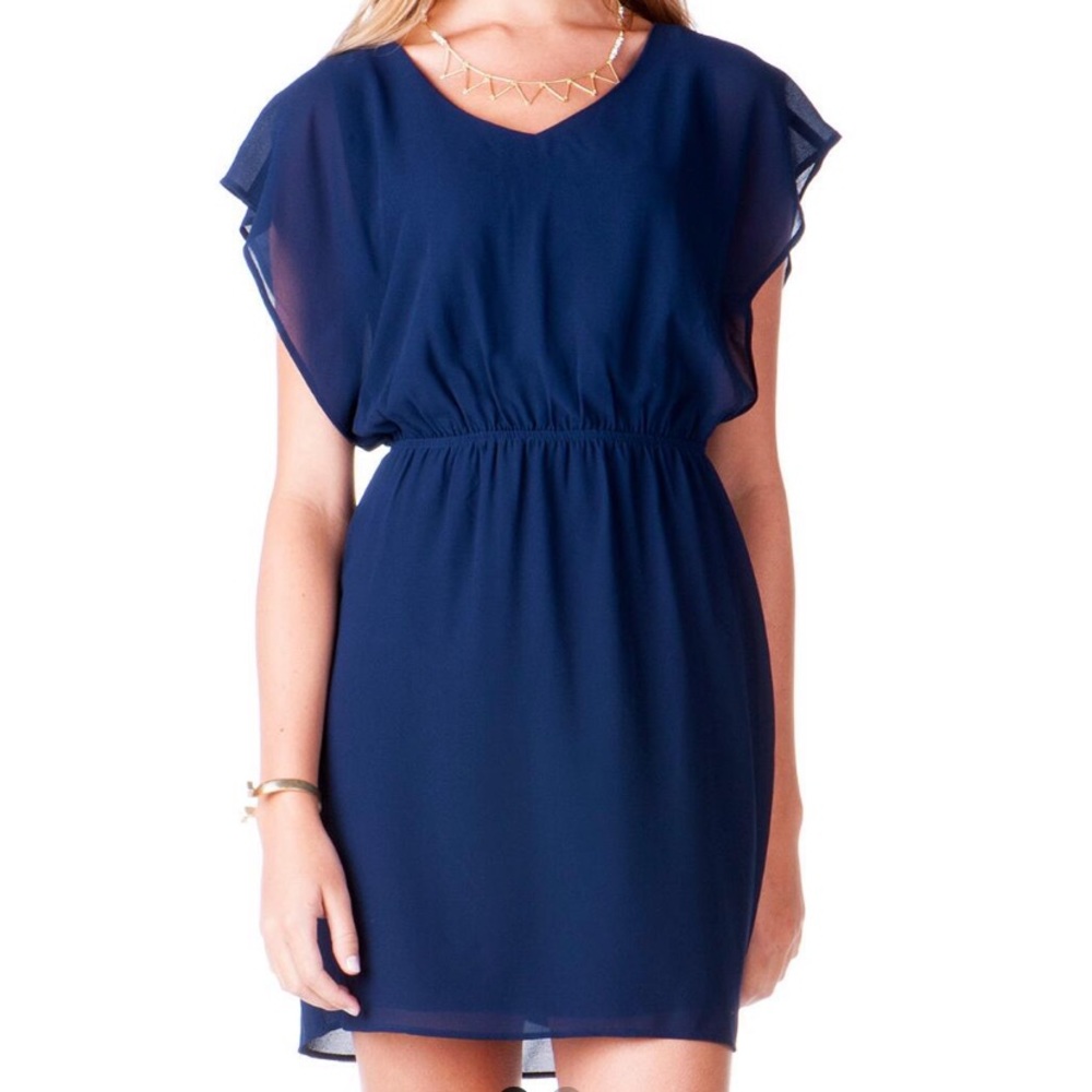 Francesca’s flowey chiffon purple dress